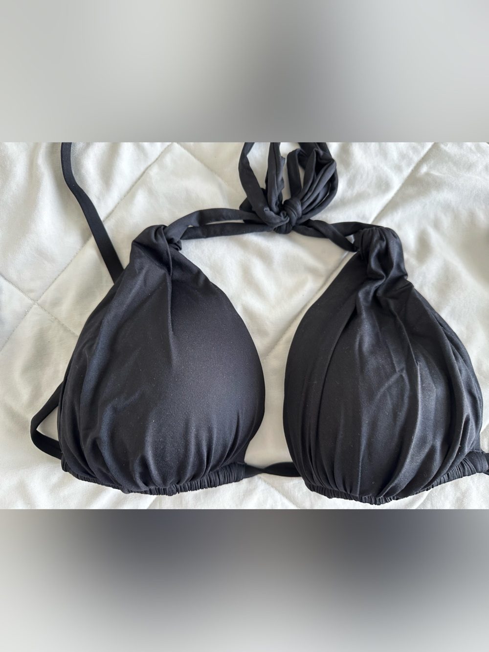 La Blanca Black Halter Bikini Triangle Top Size 12